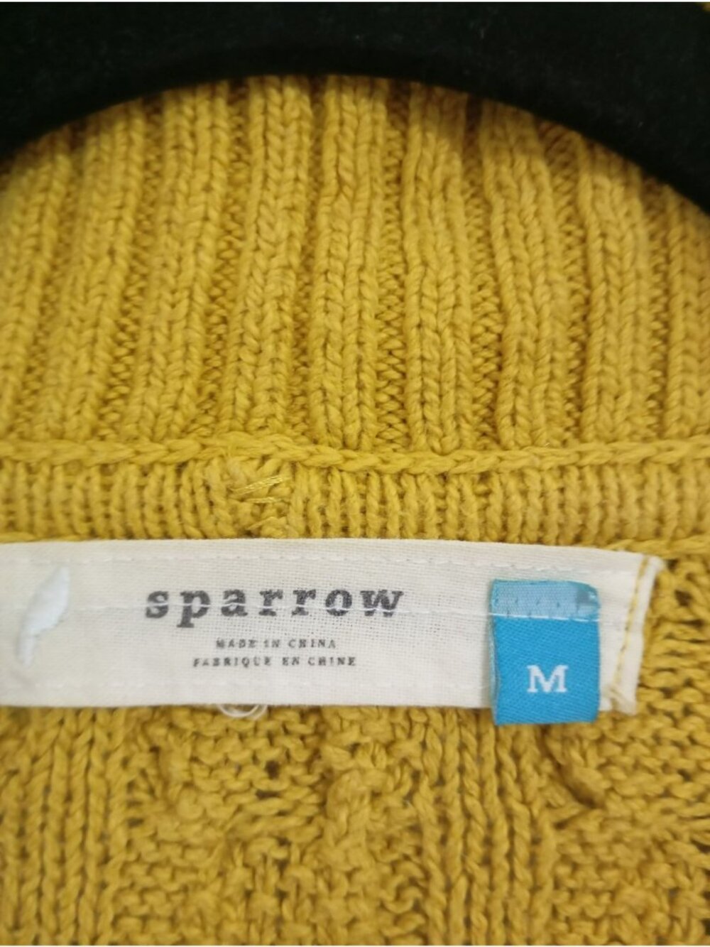 Anthropologie Sparrow Cable Knit Open Cardigan Sweater M Merino Wool Blend - Picture 3 of 10